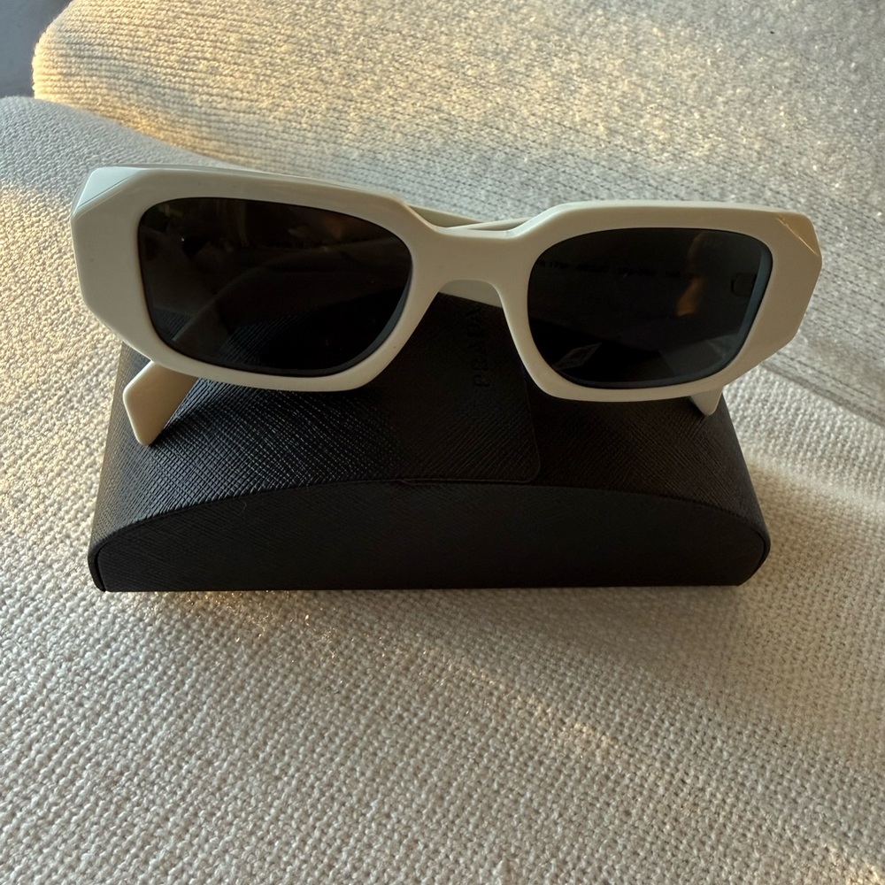 Prada White Rectangle Frame Sunglasses - image 9